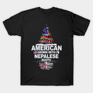 Christmas Tree  American Grown With Nepalese Roots - Gift for Nepalese From Nepal T-Shirt